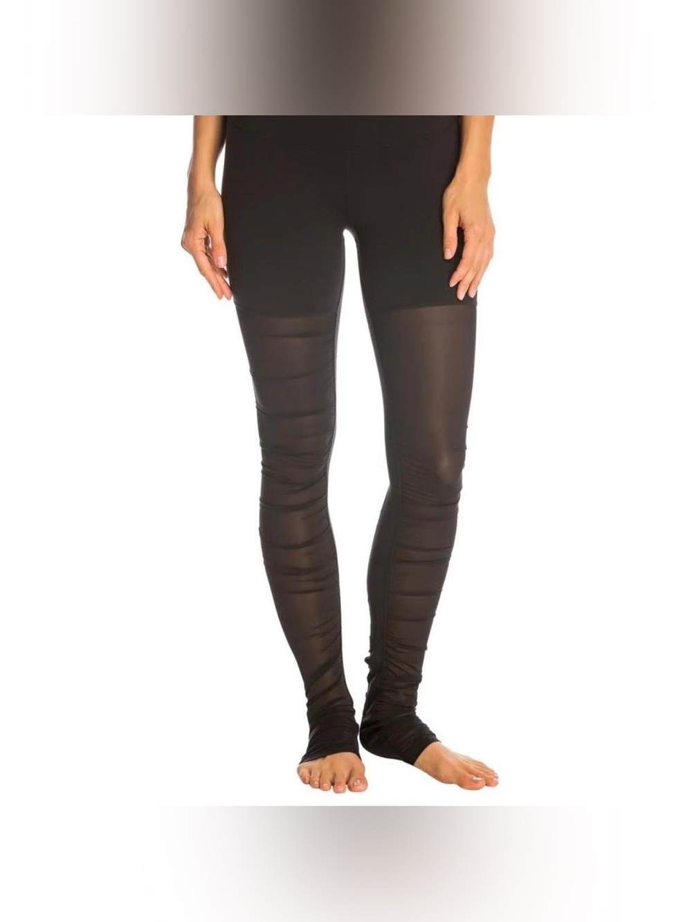 Alo yoga Pilates mesh leggings black quietluxury trendy influencer casual medium